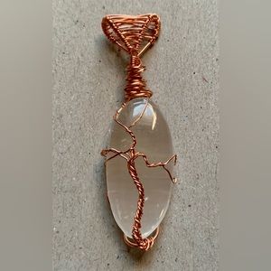 Ethereal Handcrafted Selenite Pendant | Copper-Wrapped | NWT
